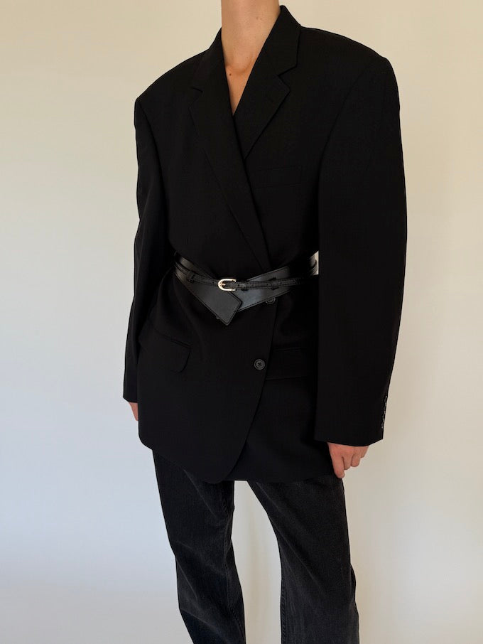 Vintage oversized Wool Blazer Black 5722