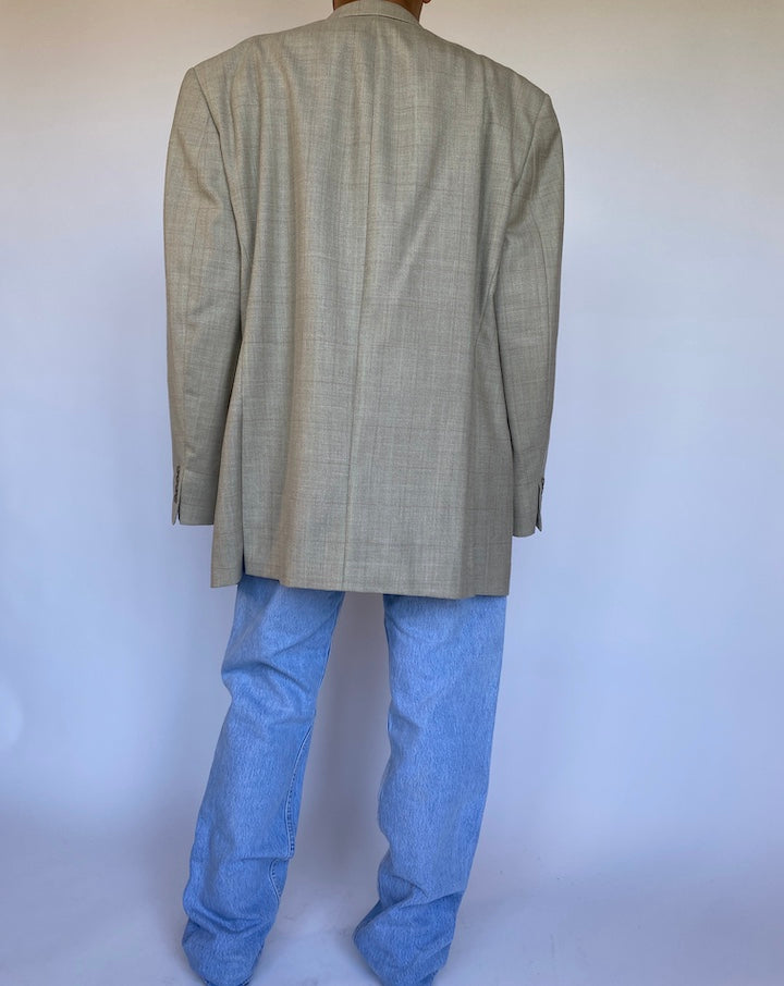 VINTAGE BEIGE SILK/LINEN BLAZER 977