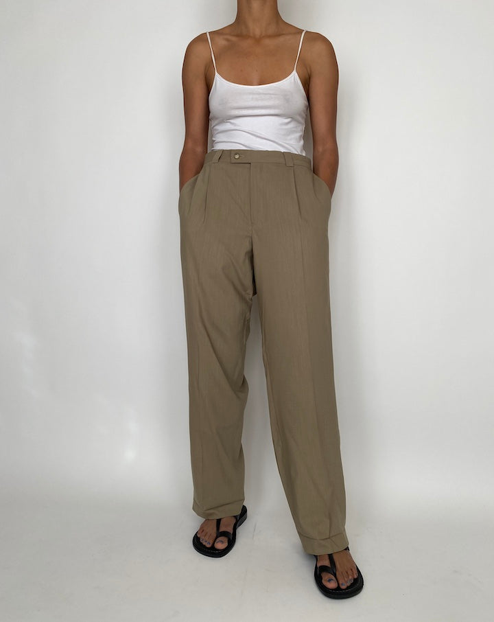 Vintage Green Khaki Calvin Klein Suit Pants 2860