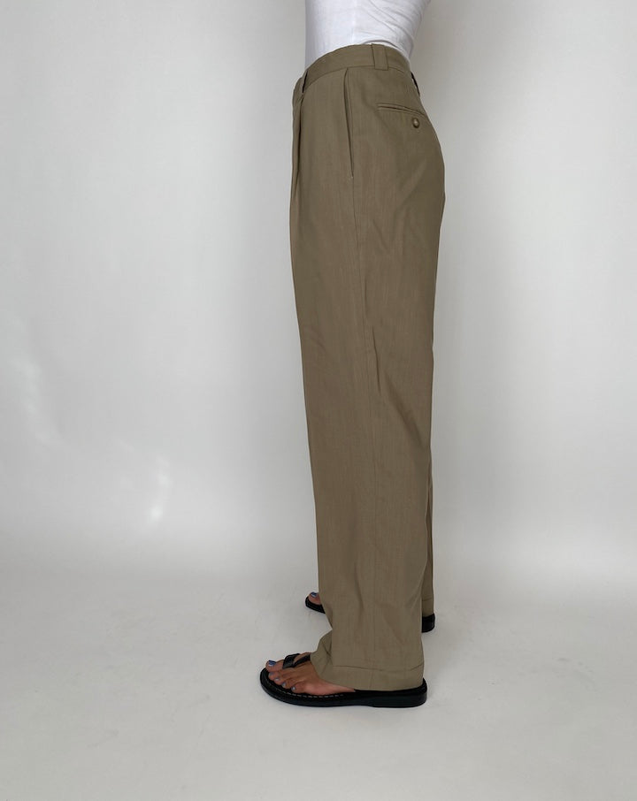 Vintage Green Khaki Calvin Klein Suit Pants 2860