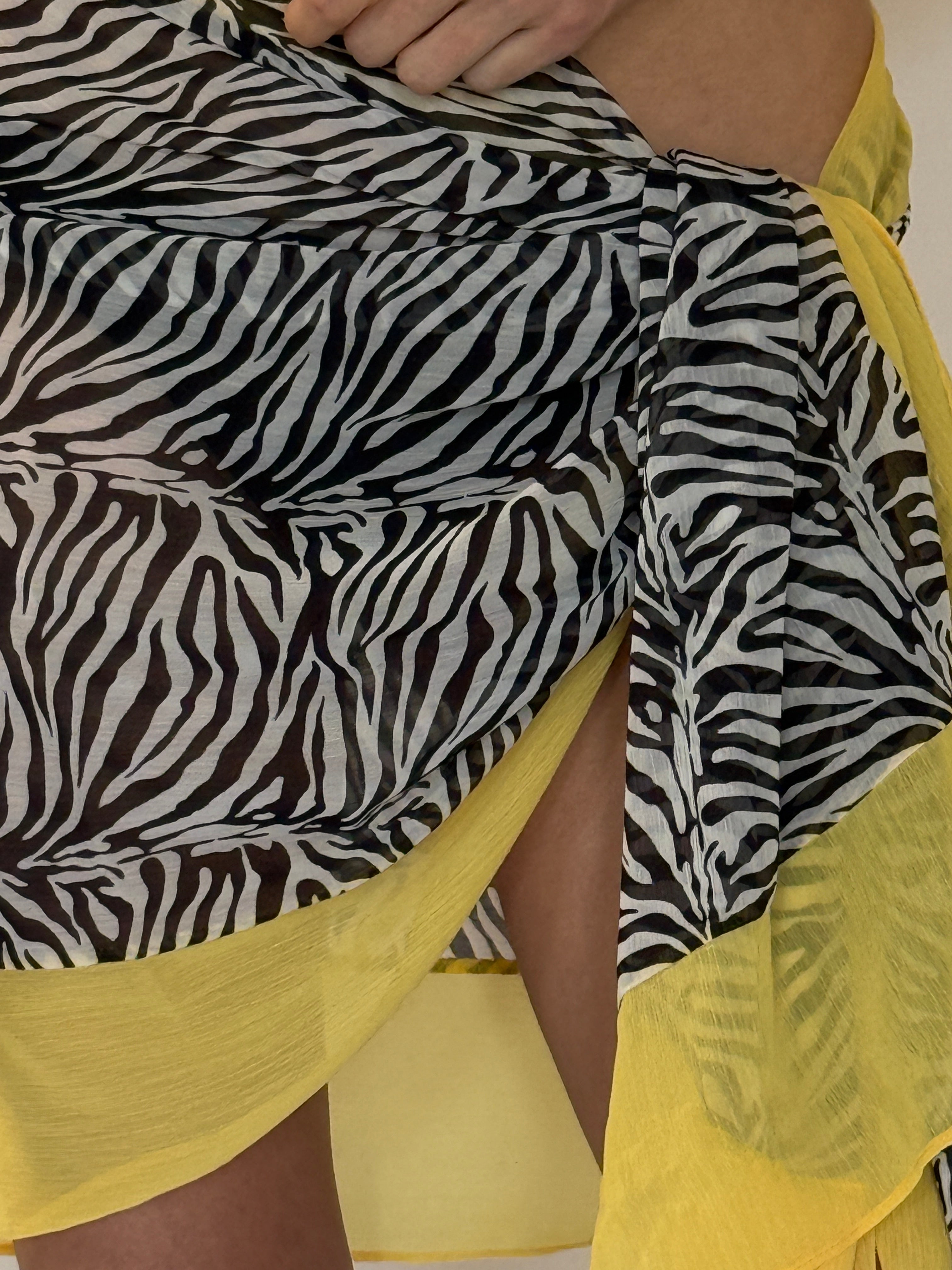 Vintage asymmetrical beach wrap sarong front detail