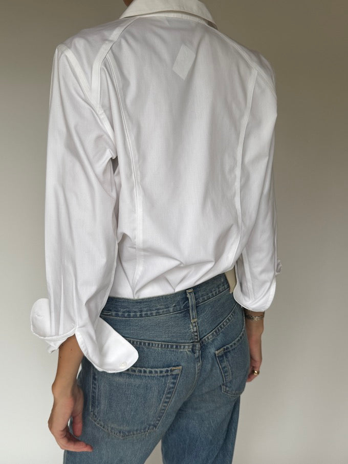 Vintage Button Down Shirt In White 5685