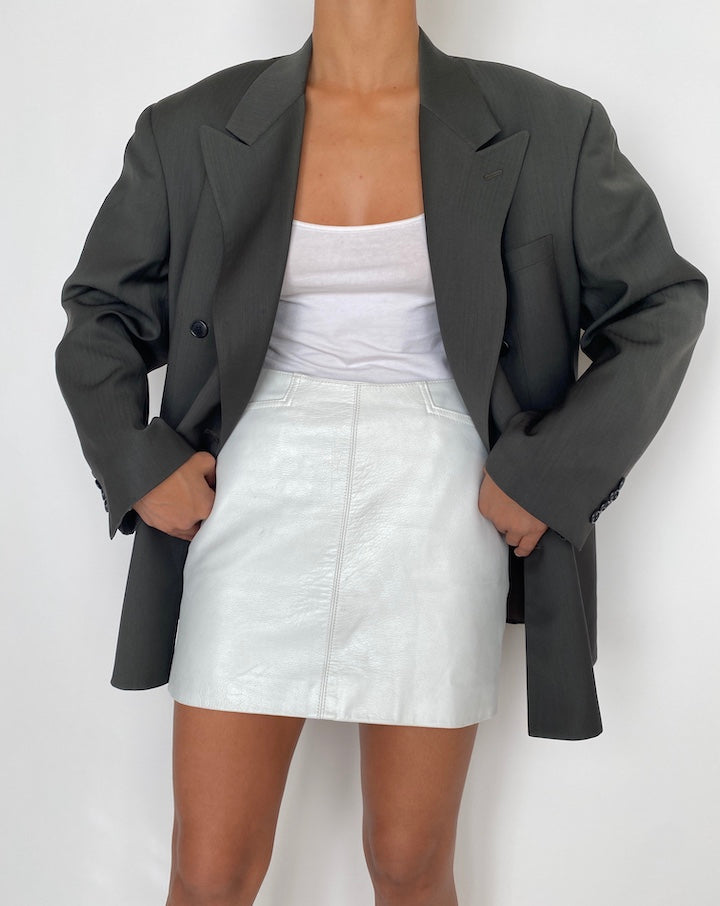 VINTAGE DOUBLE BREASTED GREEN WOOL BLAZER 2863