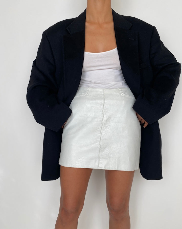 VINTAGE BLACK BLAZER IN CAMEL HAIR 2864