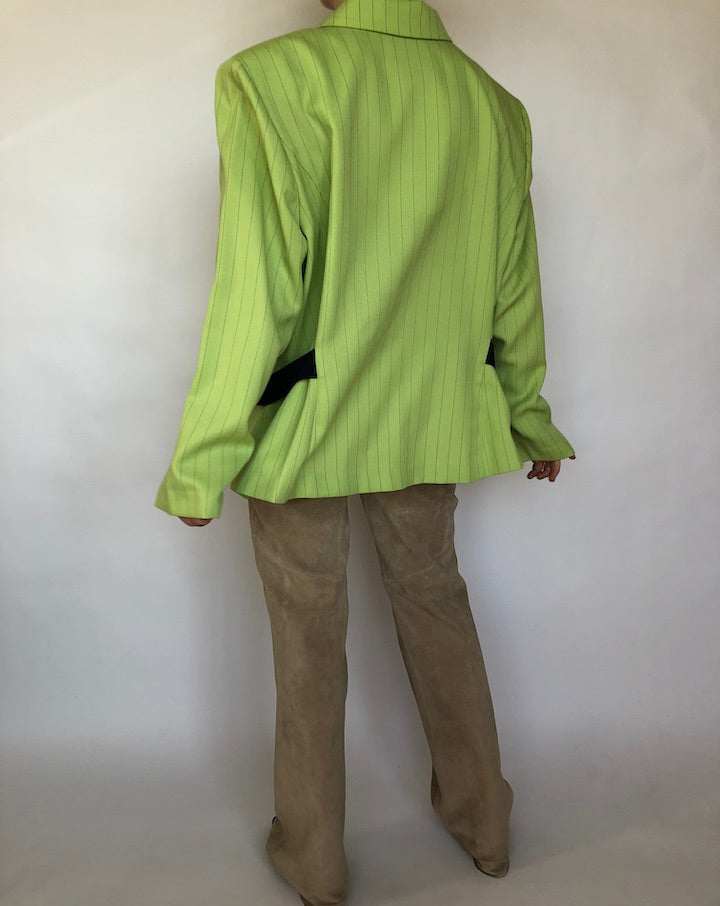 VINTAGE GREEN PINSTRIPED BLAZER 361