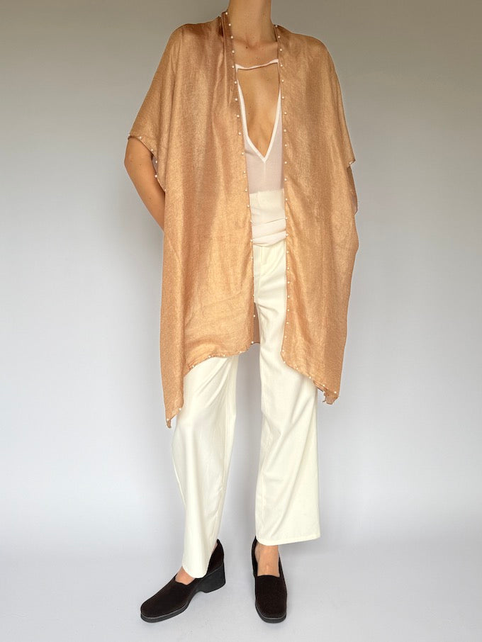 Vintage Silk Kimono-Style Scarf 6045