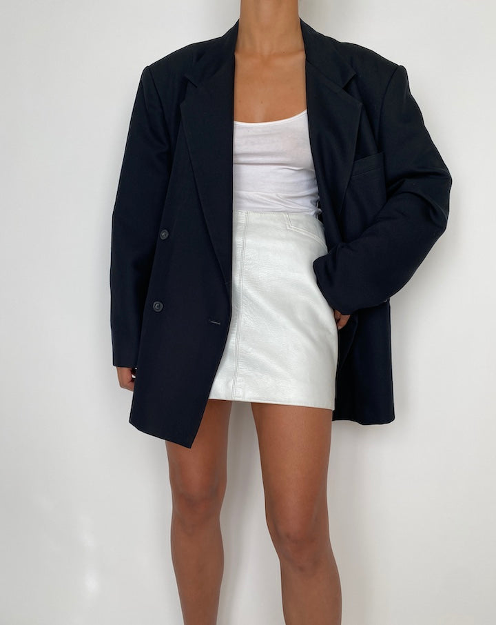 VINTAGE BLACK DOUBLE BREASTED BLAZER 2865