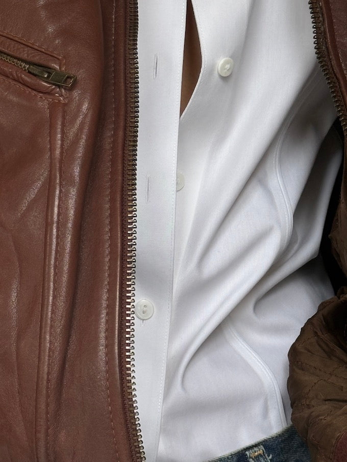 Vintage Leather Jacket In Brown 5411