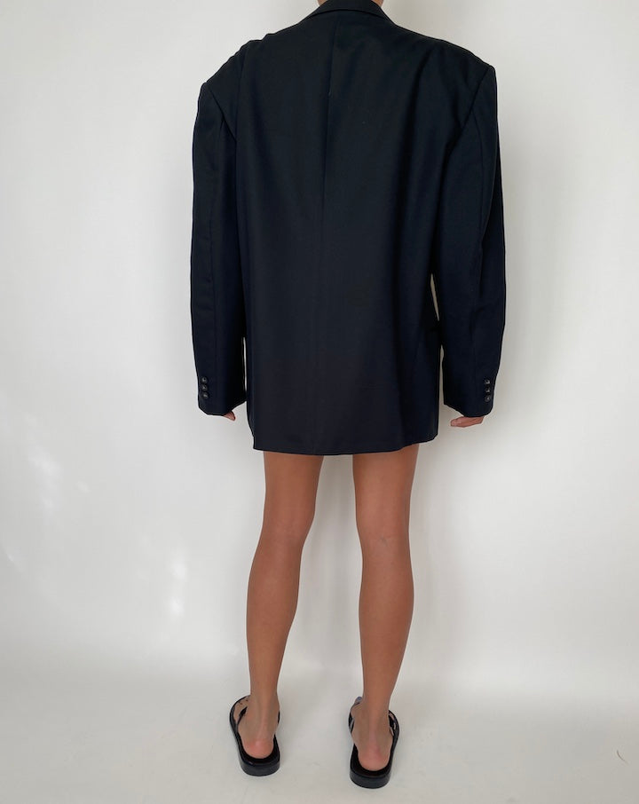 VINTAGE BLACK DOUBLE BREASTED BLAZER 2865