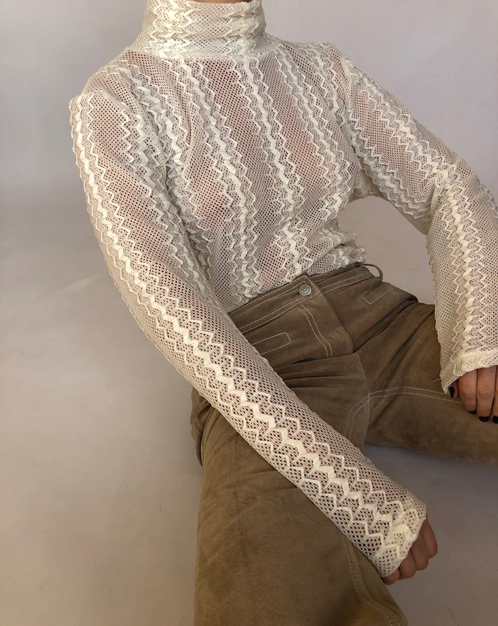 VINTAGE LACE TURTLENECK TOP 367