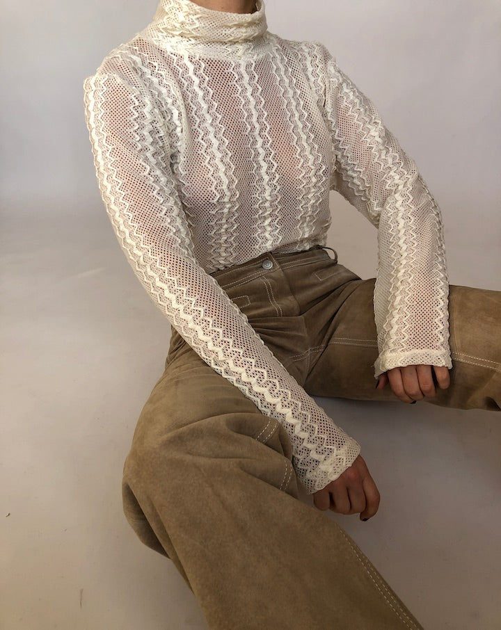 VINTAGE LACE TURTLENECK TOP 367