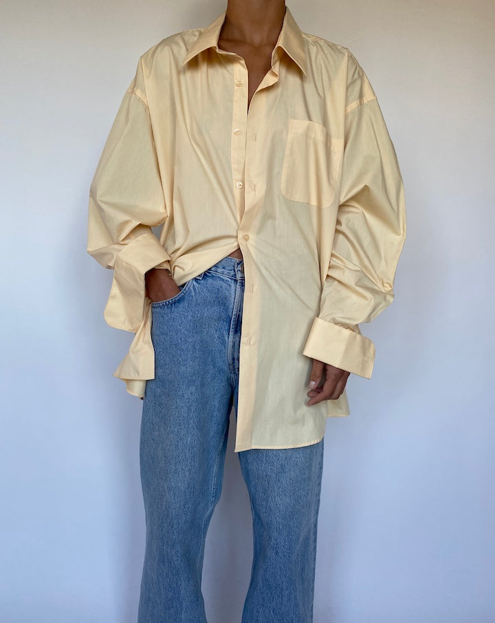 VINTAGE OVERSIZED LIGHT YELLOW SHIRT 1547