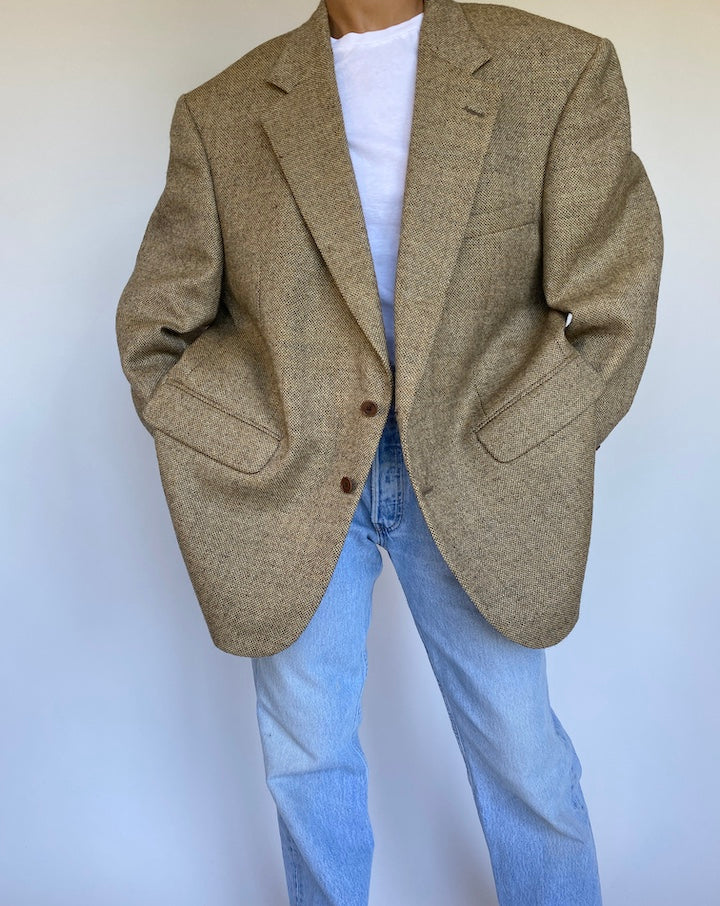 VINTAGE BEIGE WOOL/MOHAIR BLAZER 988