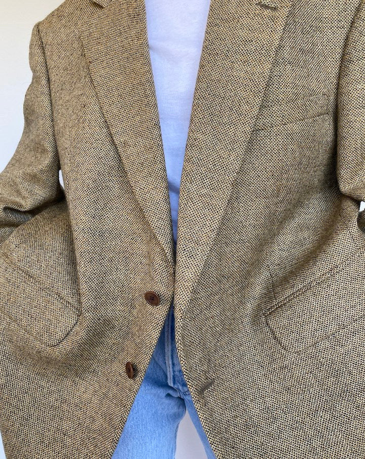 VINTAGE BEIGE WOOL/MOHAIR BLAZER 988