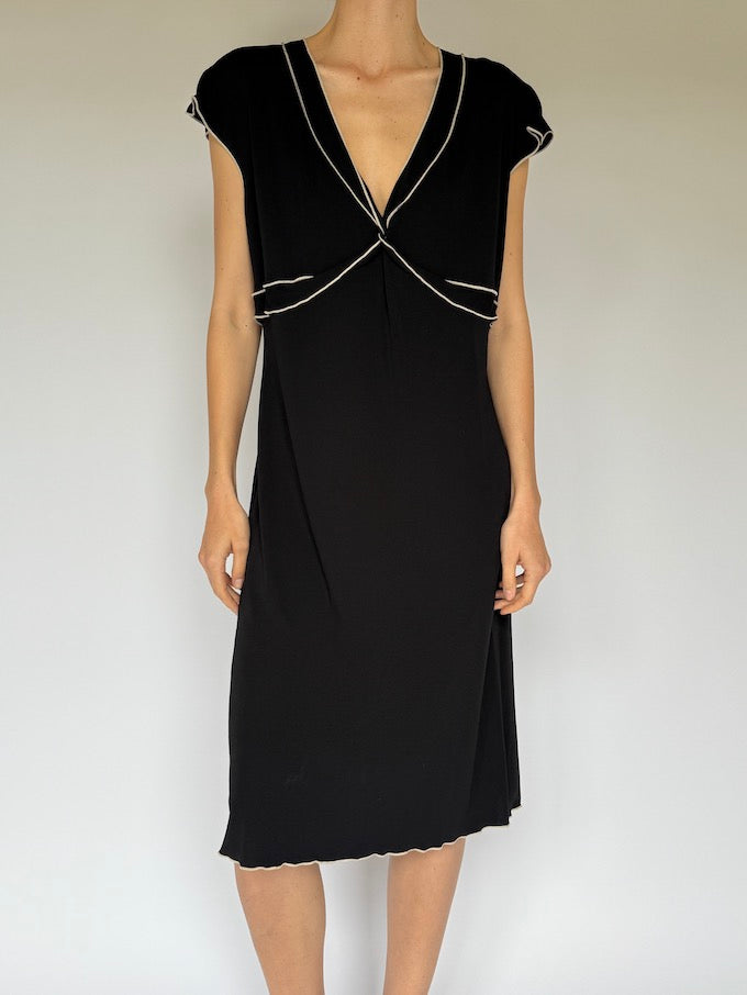 Vintage Midi Dress Black 6046