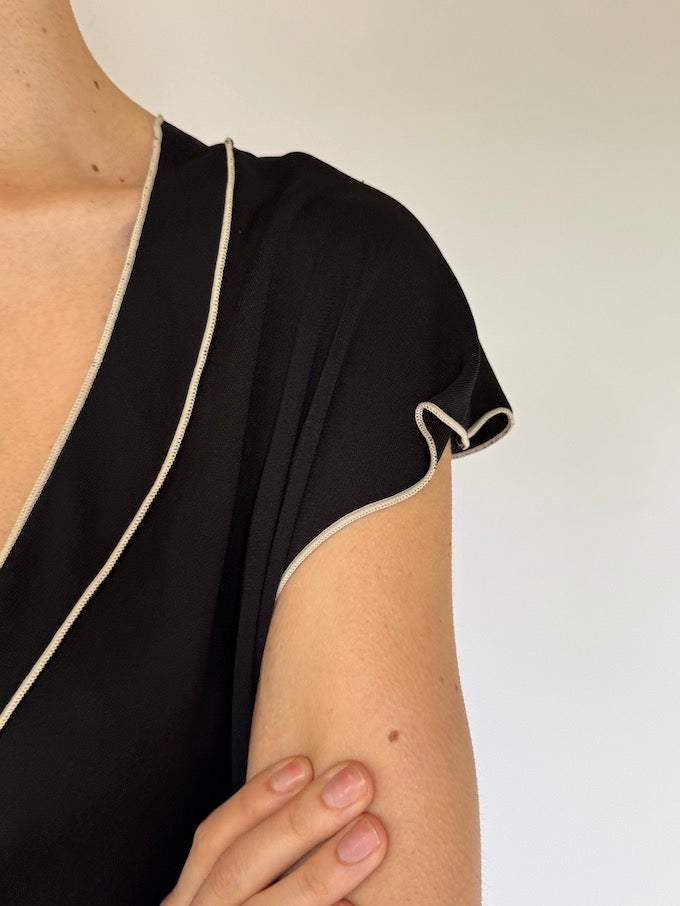 Vintage Midi Dress Black 6046