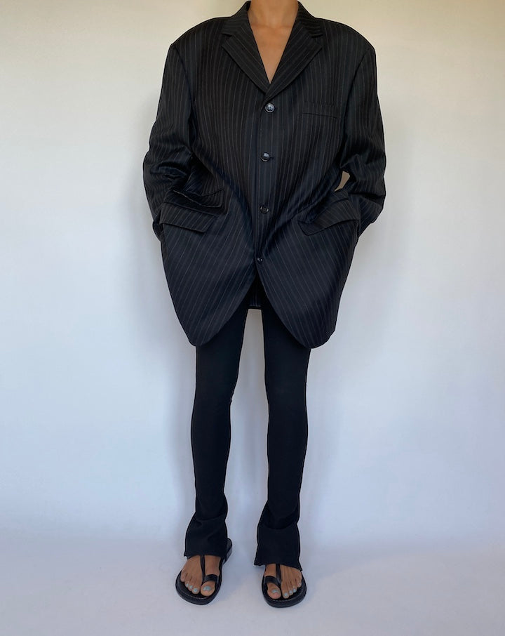 VINTAGE OVERSIZED PINSTRIPED WOOL BLAZER 1552-2