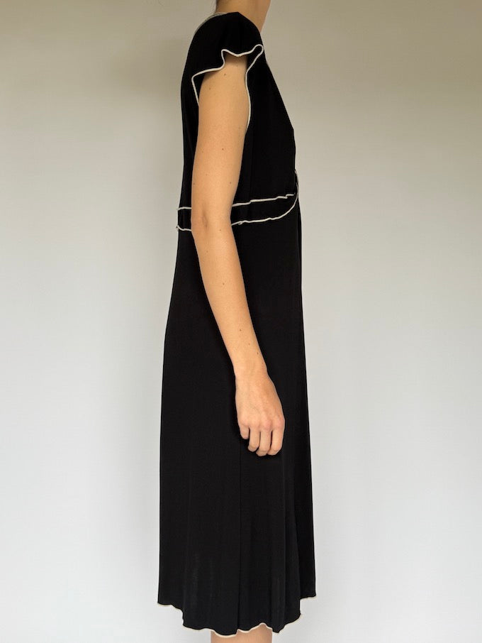 Vintage Midi Dress Black 6046