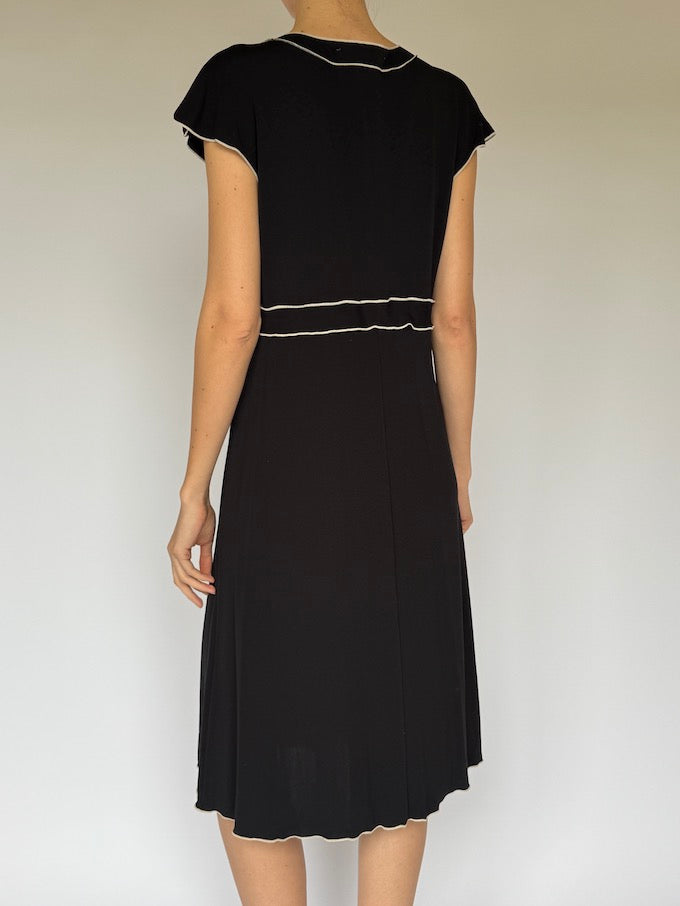Vintage Midi Dress Black 6046