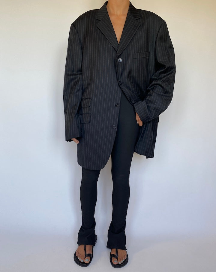 VINTAGE OVERSIZED PINSTRIPED WOOL BLAZER 1552-3-4