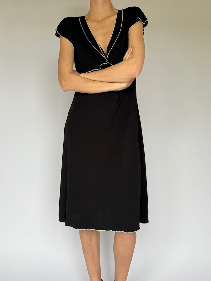 Vintage Midi Dress Black 6046