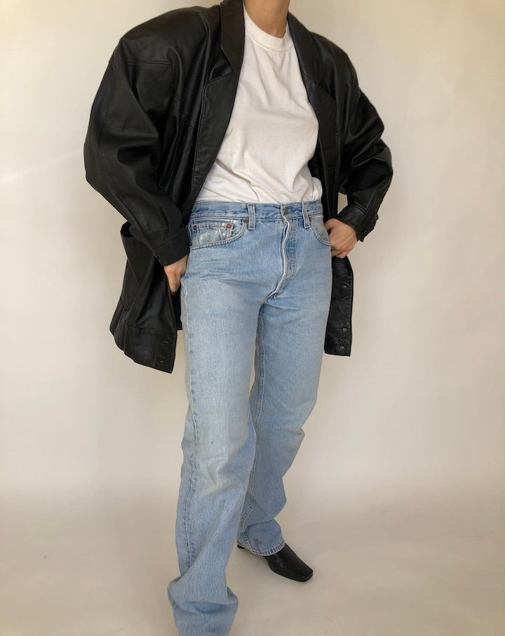 VINTAGE BLACK LEATHER JACKET 371