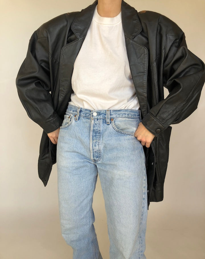 VINTAGE BLACK LEATHER JACKET 371