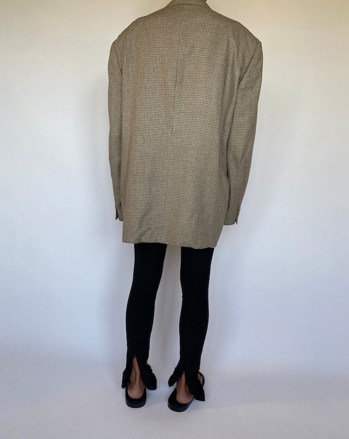 VINTAGE OVERSIZED WOOL AND LINEN BLENDED BLAZER 1553