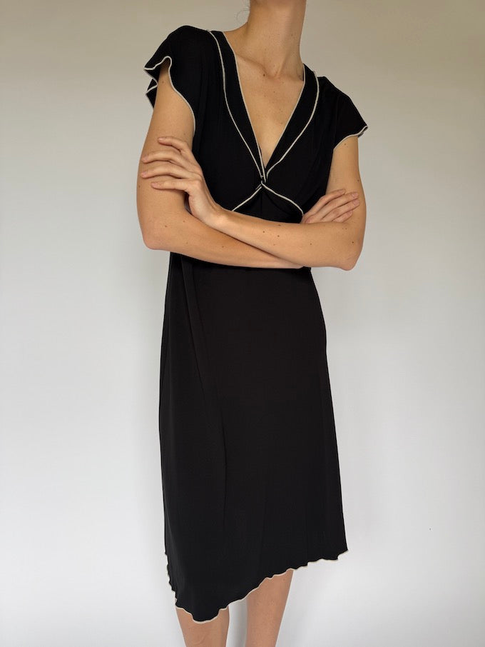 Vintage Midi Dress Black 6046