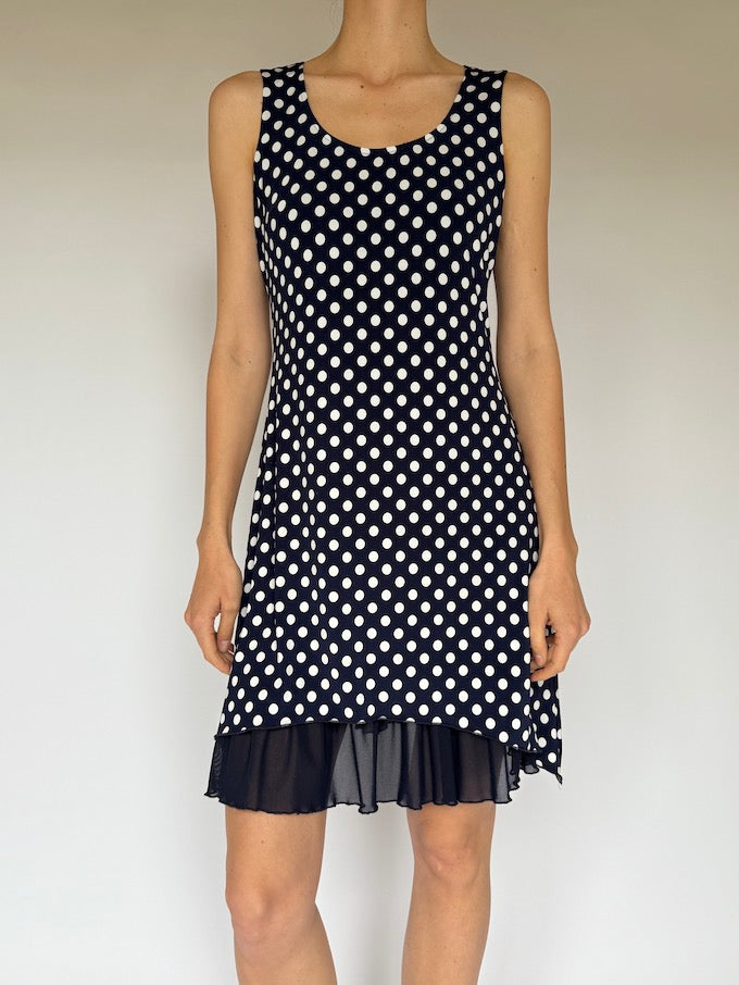 Vintage Feminine French Inspired Polka Dot Dress 6048