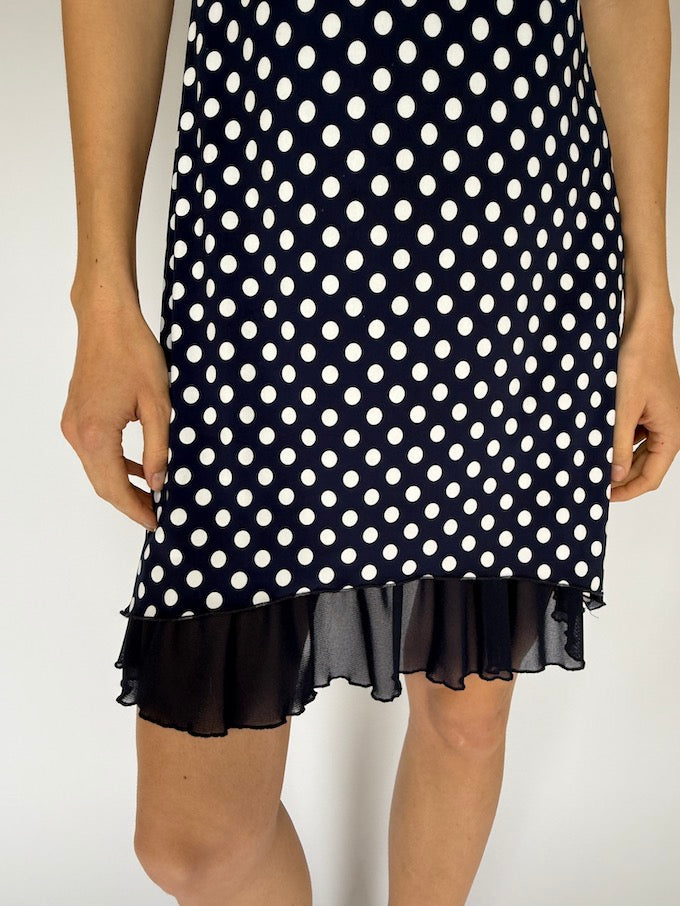 Vintage Feminine French Inspired Polka Dot Dress 6048