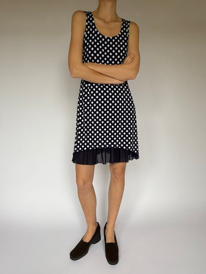 Vintage Feminine French Inspired Polka Dot Dress 6048