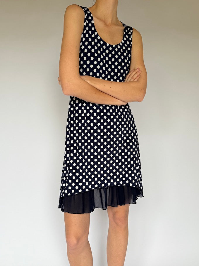 Vintage Feminine French Inspired Polka Dot Dress 6048