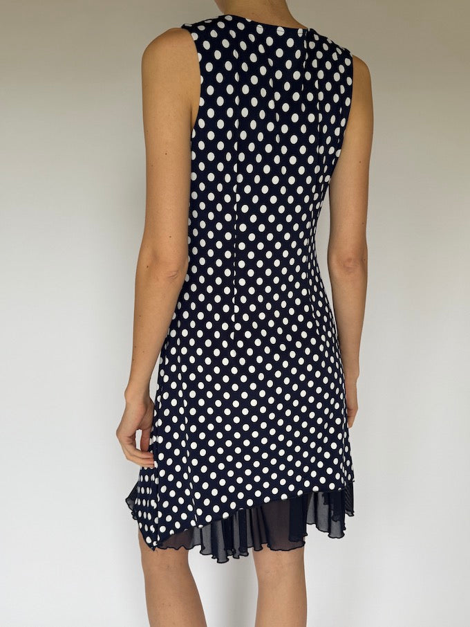 Vintage Feminine French Inspired Polka Dot Dress 6048