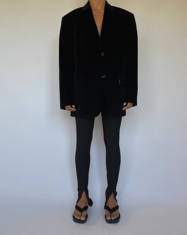 VINTAGE BLACK VELVET BLAZER 1558