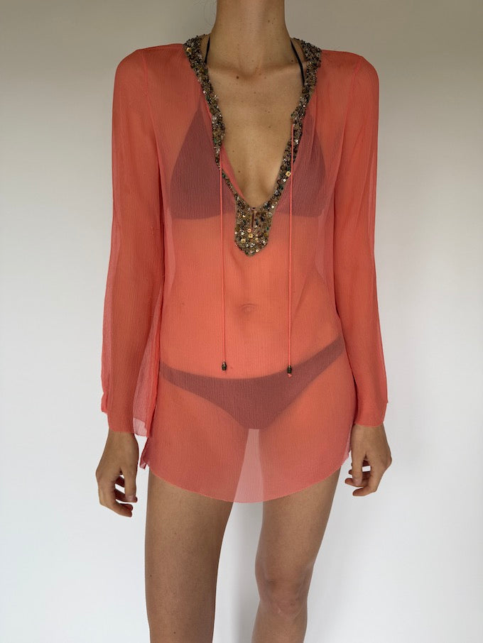 Vintage Beach Cover-Up Pink