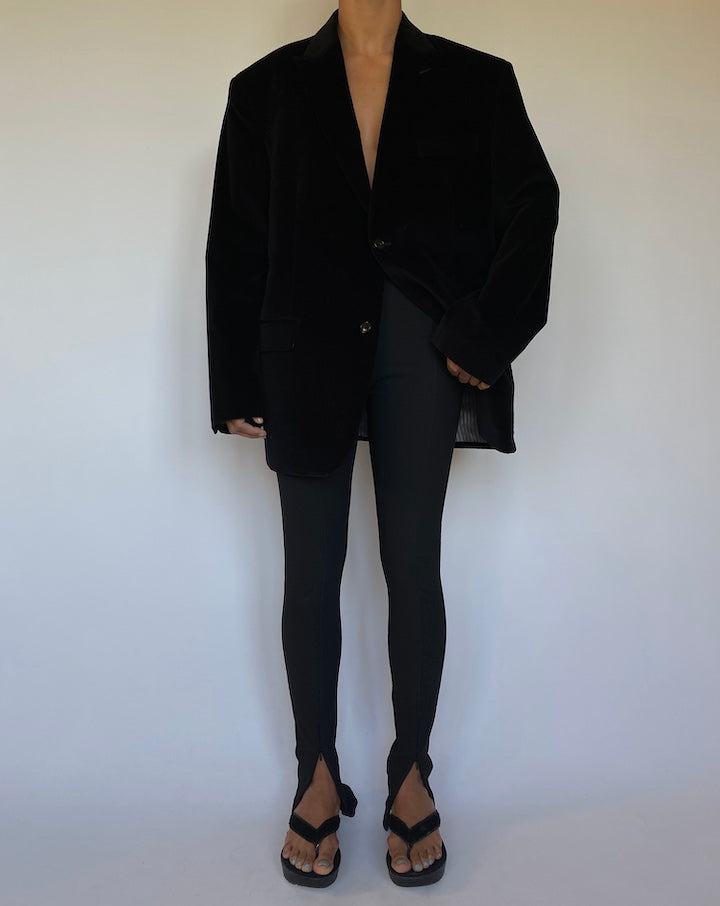 VINTAGE BLACK VELVET BLAZER 1558