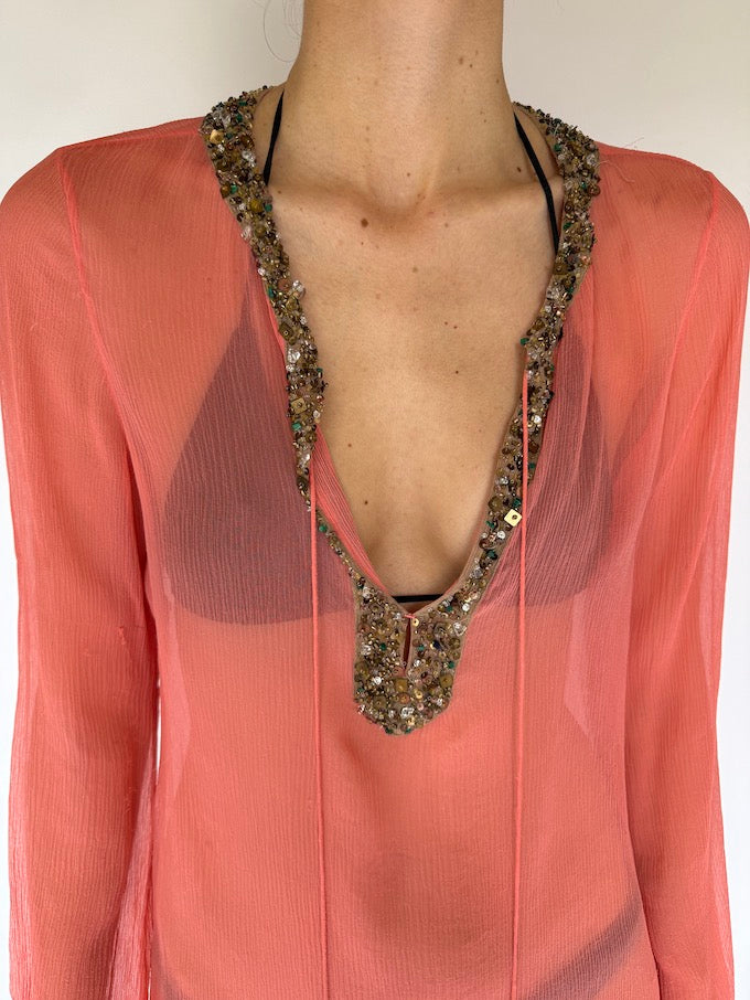 Vintage Beach Cover-Up Pink