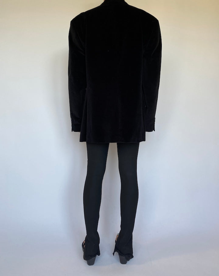 VINTAGE BLACK VELVET BLAZER 1558