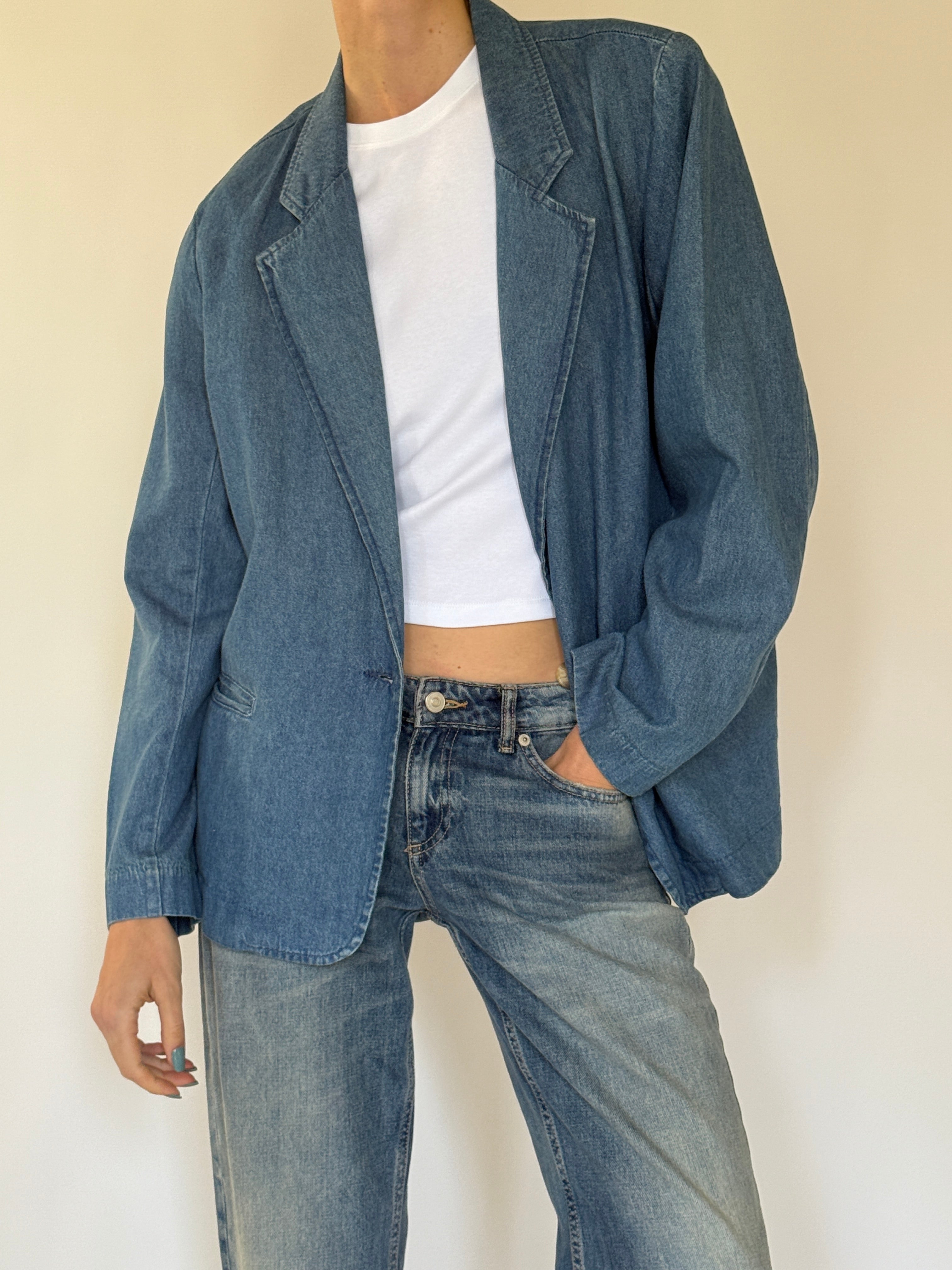 Vintage Denim Blazer Blue 7331