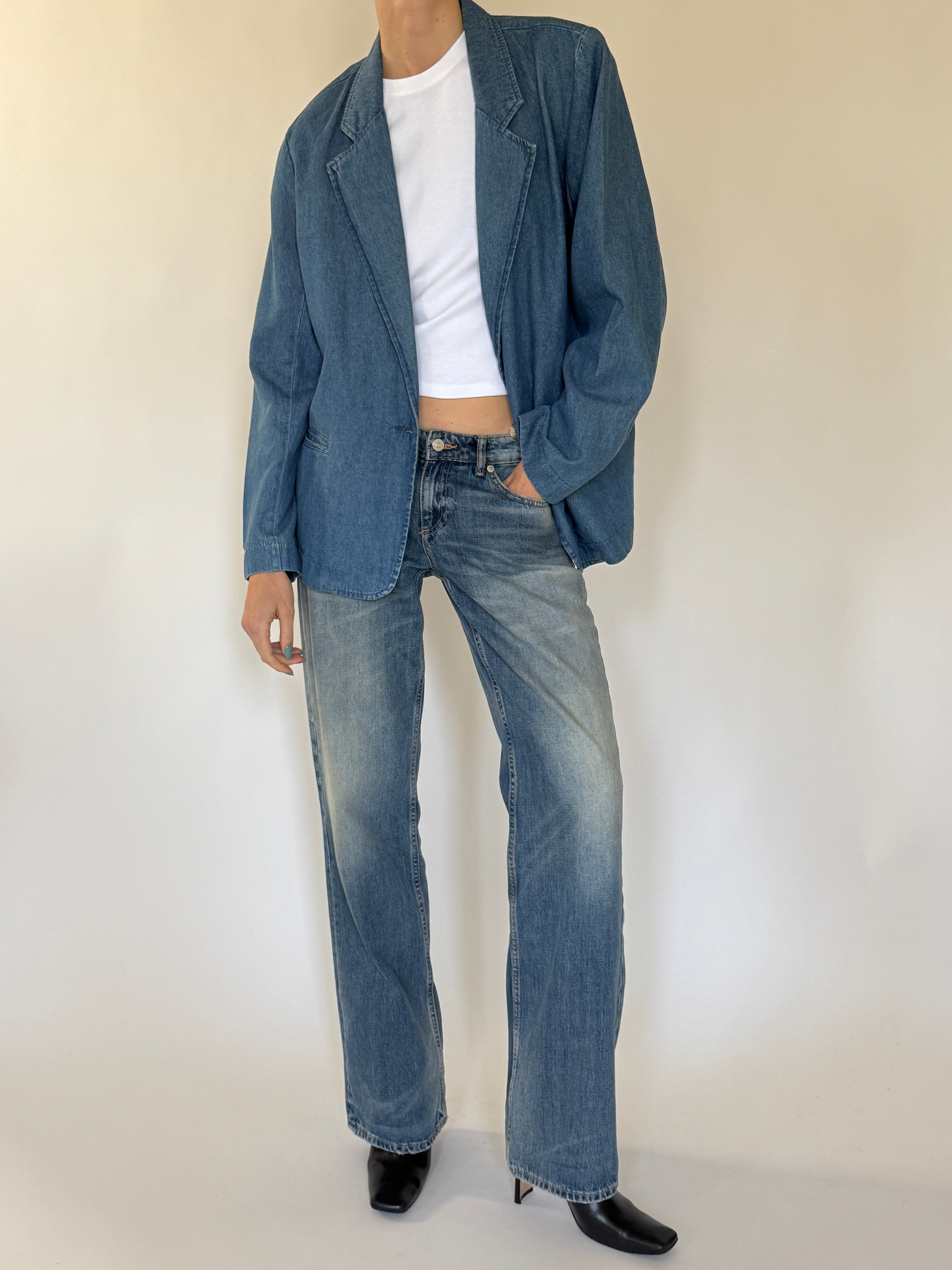 Vintage Denim Blazer Blue 7331