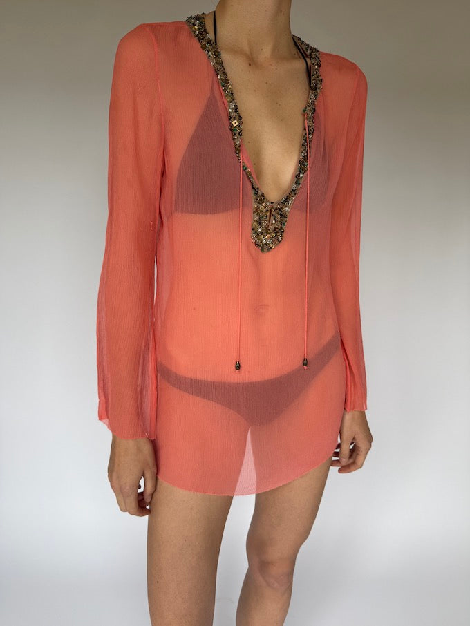 Vintage Beach Cover-Up Pink