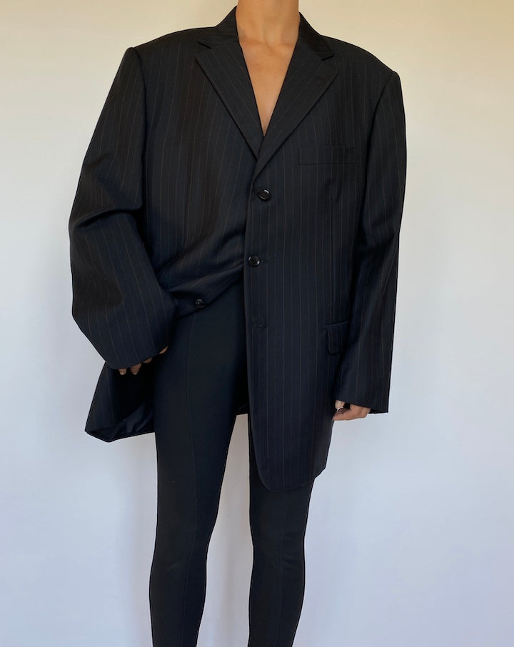 VINTAGE OVERSIZED PINSTRIPED WOOL BLAZER 1559