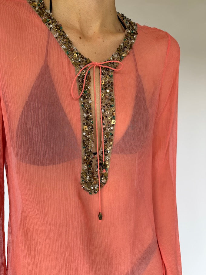 Vintage Beach Cover-Up Pink