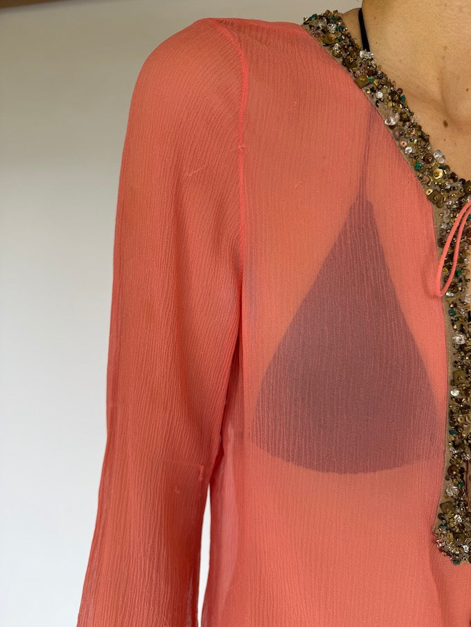 Vintage Beach Cover-Up Pink