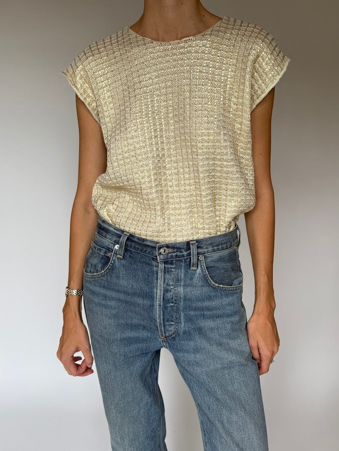 Vintage Gold Knit Sleeveless Top 6368