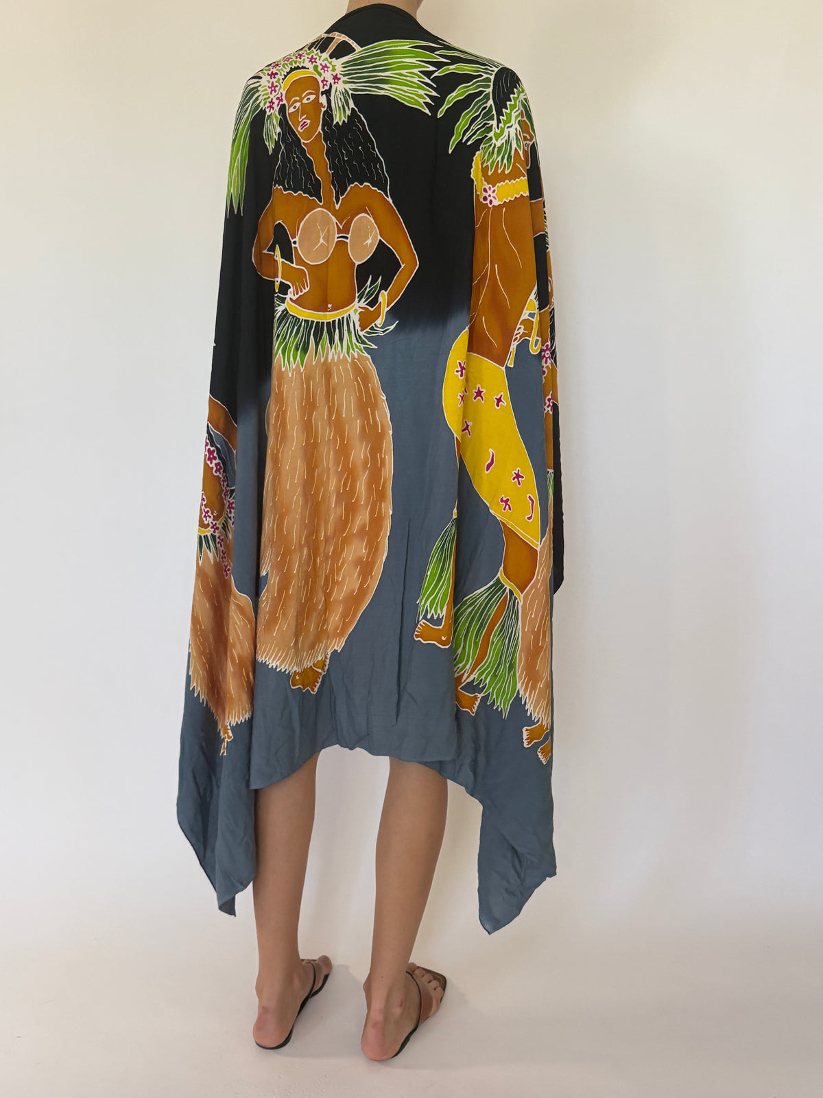 Vintage Hawaiian Hula Pareo Black 8017
