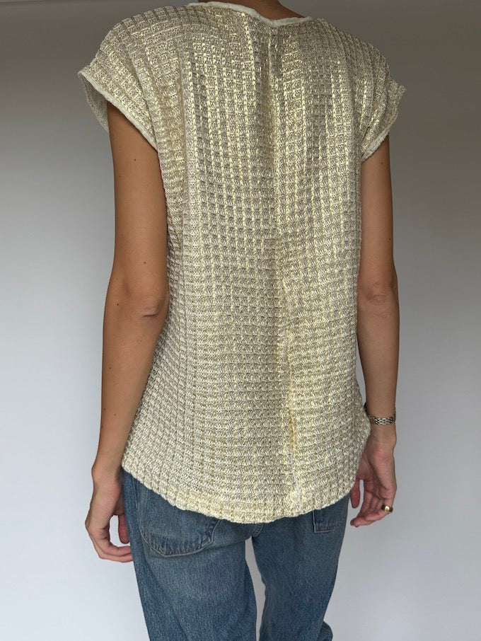 Vintage Gold Knit Sleeveless Top 6368
