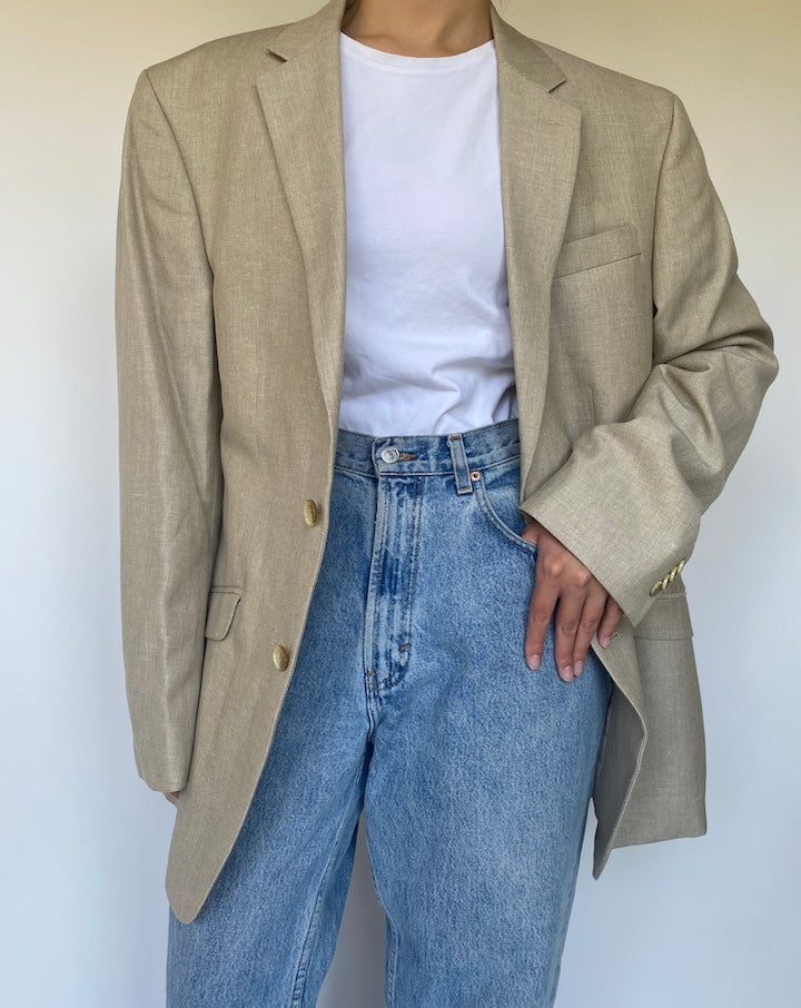 VINTAGE BEIGE LINEN BLAZER 3344