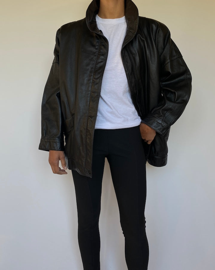 VINTAGE BLACK LEATHER JACKET 1123